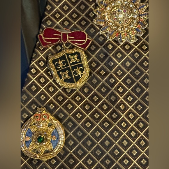 Pronto Uomo Black & Gold Patterned Vest Large - Picture 6 of 8